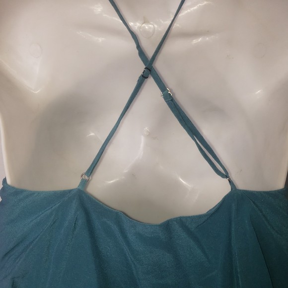 CHASER Teal Blue Silk Tie Dye Cross Back Cami Tank Top Size XS - Picture 3 of 8
